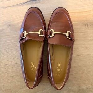 J. Crew Tan-Brown Leather Horsebit Loafers